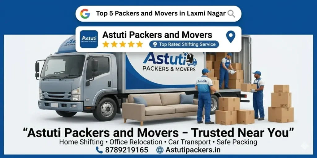top 5 packers and movers in Laxmi Nagar Delhi