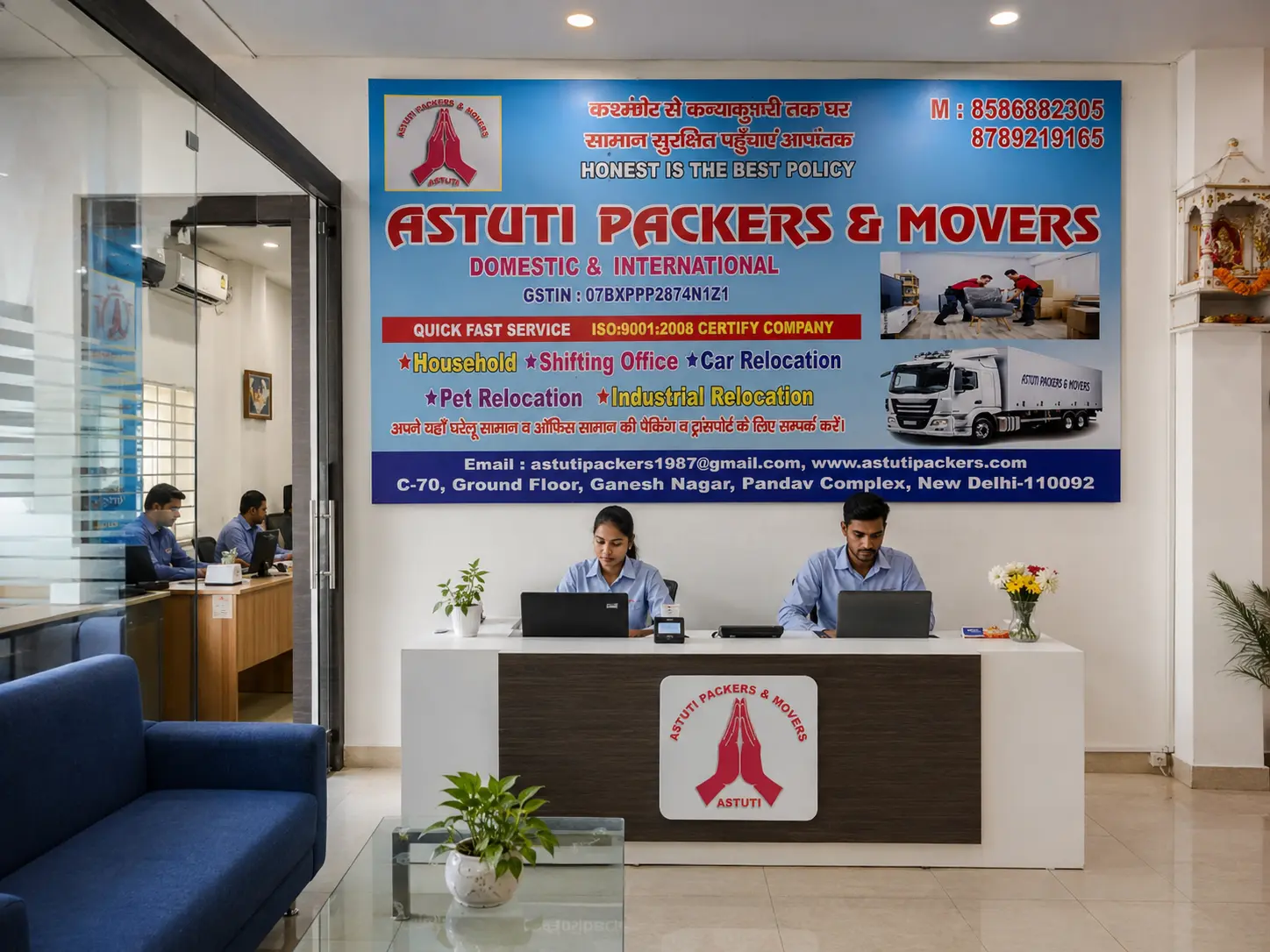 Astuti Packers and Movers office branch in Delhi NCR