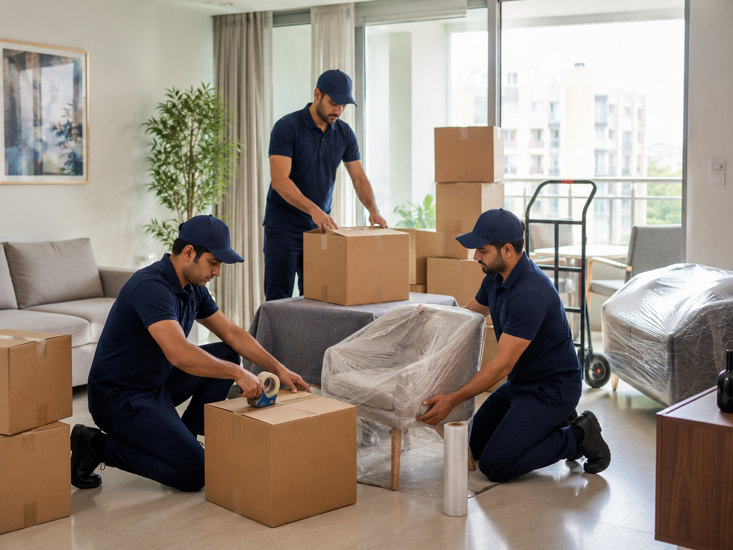 Packers and movers in Mayur Vihar Phase 1 Delhi loading household goods for relocation