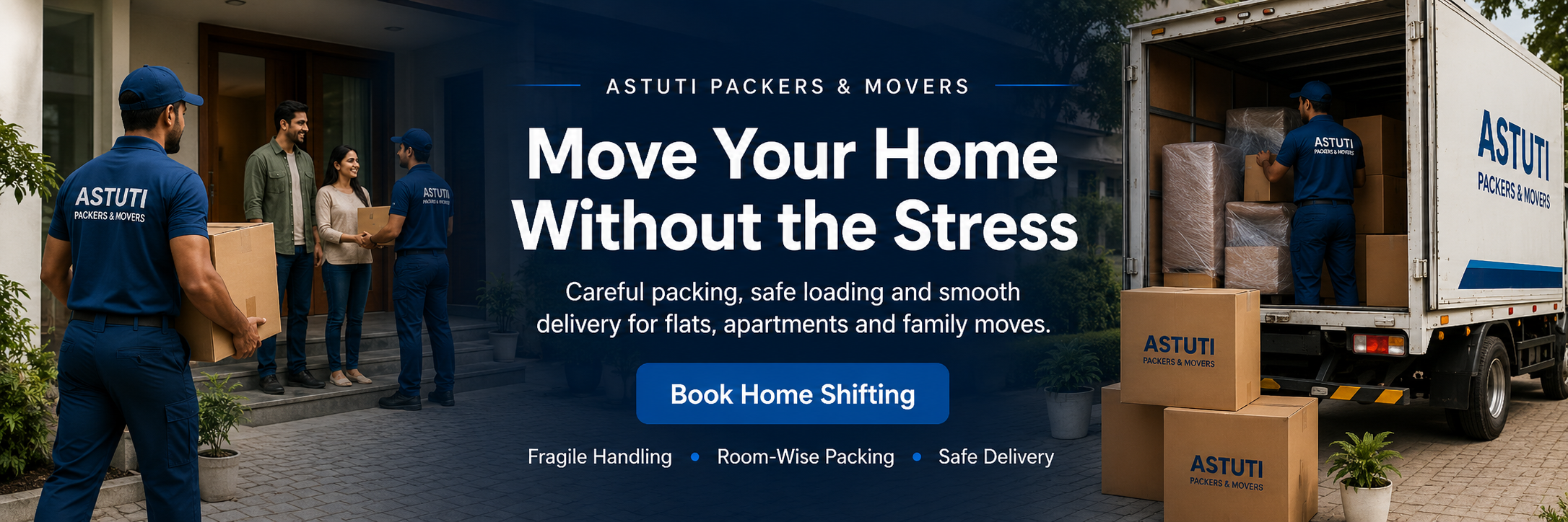Astuti Packers and Movers providing safe home shifting and household relocation services